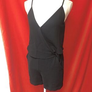 Theory black crepe layered romper size 0